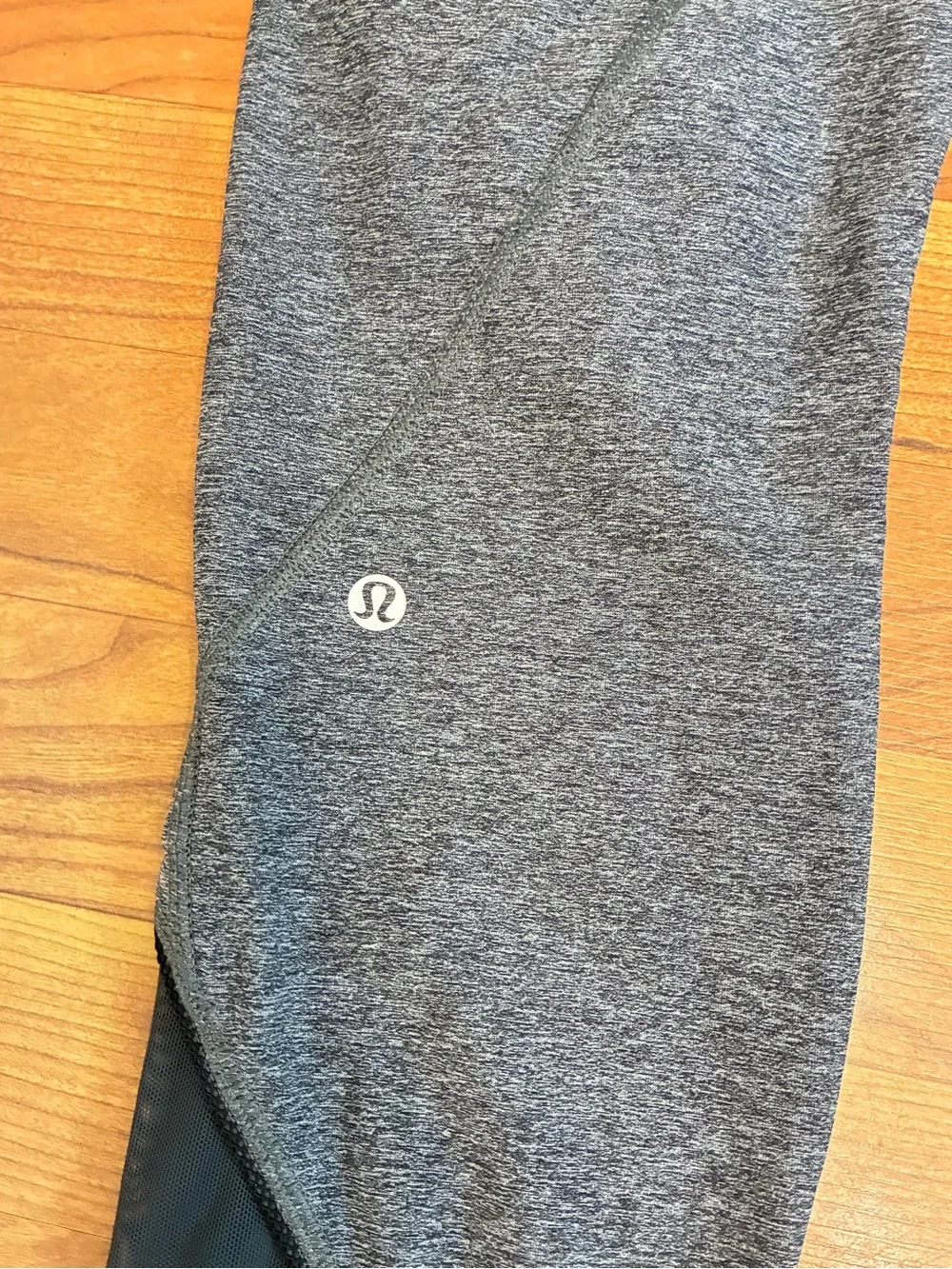 Lululemon Gray Blue High Rise Crop Leggings Zip Pocket Size 10